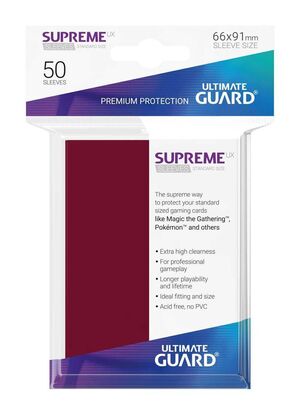 ULTIMATE GUARD SUPREME UX FUNDAS CARTAS TAMAÑO ESTANDAR BORGOÑA (50)       