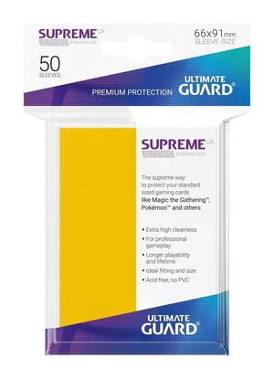 ULTIMATE GUARD SUPREME UX FUNDAS CARTAS TAMAÑO ESTANDAR AMARILLO (50)      