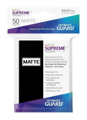 ULTIMATE GUARD SUPREME UX FUNDAS CARTAS TAMAÑO ESTANDAR NEGRO MATE (50)    