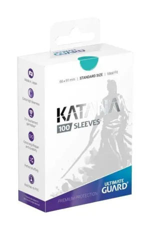 ULTIMATE GUARD KATANA SLEEVES FUNDAS CARTAS ESTANDAR TURQUESA (100) 66X91  