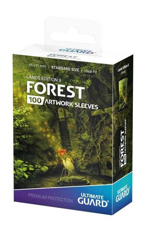 ULTIMATE GUARD PRINTED SLEEVES ESTANDAR LANDS EDITION II BOSQUE (100)      