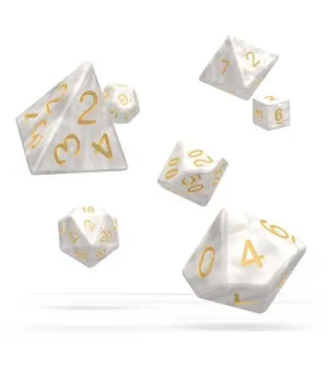 OAKIE DOAKIE DADOS RPG SET DE 7 MARBLE BLANCO