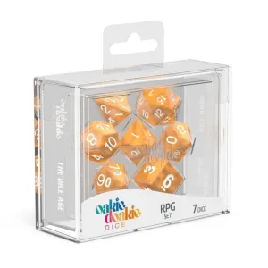 OAKIE DOAKIE DICE DADOS RPG SET DE 7 MÁRMOL NARANJA