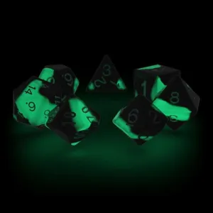 OAKIE DOAKIE DADOS RPG SET DE 7 GLOW IN THE DARK BIOHAZARD