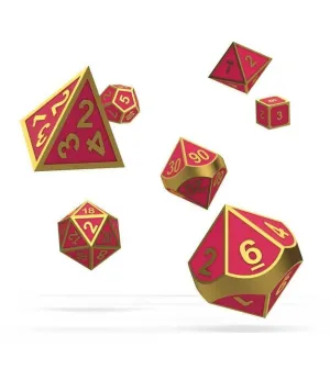OAKIE DOAKIE DADOS RPG SET DE 7 METAL GLOW IN THE DARK GOLDEN PRINCESS