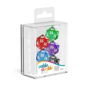 OAKIE DOAKIE DADOS RPG SET DE 5 SPINDOWN D20 SPECKLED