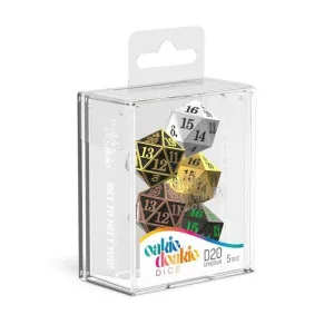OAKIE DOAKIE DADOS RPG SET DE 5 SPINDOWN D20 METAL