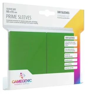 GAMEGENIC: PACK PRIME SLEEVES GREEN (100) GAMEGENIC: PACK PRIME SLEEVES GREEN (100)