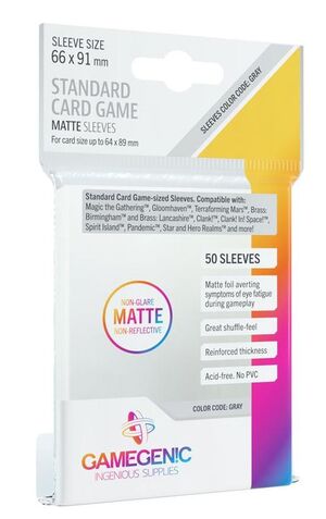 GAMEGENIC: MATTE STANDARD CARD GAME SLEEVES 66X91MM (50)                   