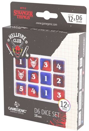 GAMEGENIC STRANGER THINGS HELLFIRE CLUB D6 DICE SET (12) 16MM