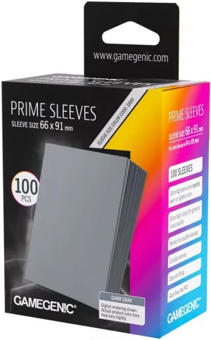 GAMEGENIC FUNDAS PRIME SLEEVES DARK GRAY 66X91 (100)