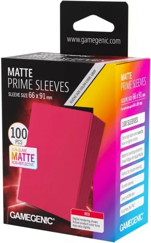 GAMEGENIC FUNDAS MATTE PRIME SLEEVES RED 66X91 (100)