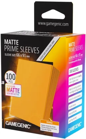 GAMEGENIC FUNDAS MATTE PRIME SLEEVES ORANGE 66X91 (100)