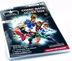 BOLSAS CON CIERRE REUTILIZABLE DE COMICS SILVER SIZE ULTIMATE GUARD (100)