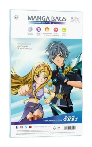 ULTIMATE GUARD MANGA BAGS BOLSAS MANGAS CIERRE REUTILIZABLE (100)