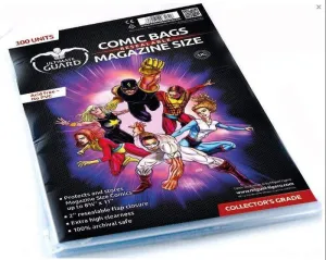 BOLSAS CON CIERRE REUTILIZABLE DE COMICS ULTIMATE GUARD MAGAZINE SIZE (100)