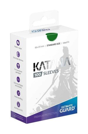 ULTIMATE GUARD KATANA SLEEVES FUNDAS CARTAS ESTANDAR VERDE (100) 66X91     