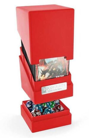 ULTIMATE GUARD MONOLITH DECK CASE 100 CAJA CARTAS TAMAÑO ESTANDAR ROJO     