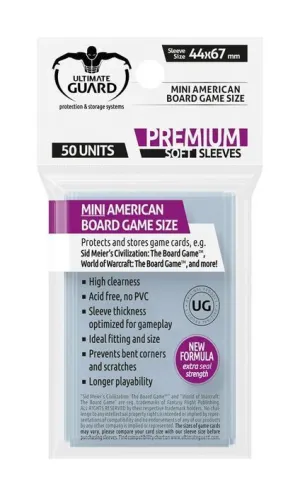 ULTIMATE GUARD PREMIUM SLEEVES FUNDAS CARTAS JUEGO MESA MINI AMERICAN (50) ULTIMATE GUARD PREMIUM SLEEVES FUNDAS CARTAS JUEGO MESA MINI AMERICAN (50)