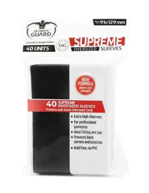 ULTIMATE GUARD SUPREME FUNDAS CARTAS TAMAÑO OVERSIZED NEGRO (40)           