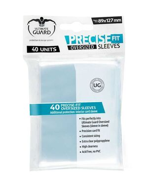 ULTIMATE GUARD PRECISE FIT SLEEVES FUNDAS CARTAS OVERSIZED TRANSPARENTE (40