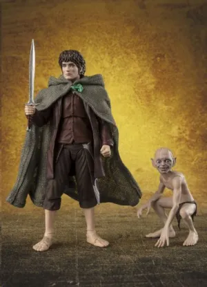 EL SEÑOR DE LOS ANILLOS FIGURA SH FIGUARTS FRODO BAGGINS & GOLLUM 12 Y 5 CM