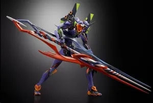 NEON GENESIS EVANGELION FIGURA DIECAST METAL BUILD EVA TEST TYPE-01 30TH WITH THE SPEAR OF GAIUS 22 CM