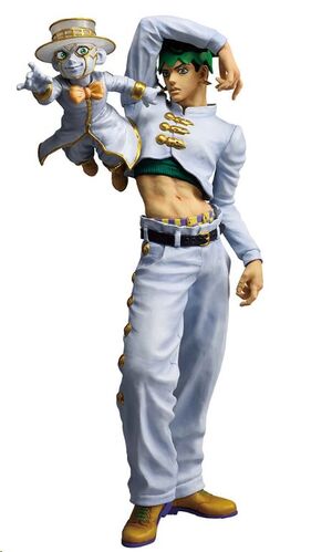 JOJO'S BIZARRE ADVENTURE FIGURA ICHIBANSHO ROHAN KISHIBE & HEAVEN'S DOOR STAND RUSH 25 CM
