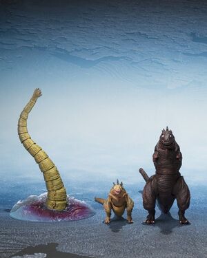 GODZILLA 2016 PACK DE 3 FIGURAS S.H.MONSTERARTS THE SECOND FORM, THRID FORM, GIANT UNIDENTIFIED CREATURE SET