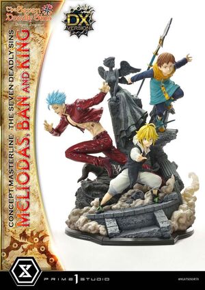 THE SEVEN DEADLY SINS CONCEPT MASTERLINE SERIES ESTATUA MELIODAS, BAN AND KING DELUXE VERSION 55 CM