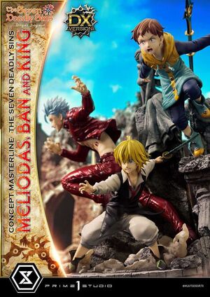 THE SEVEN DEADLY SINS CONCEPT MASTERLINE SERIES ESTATUA MELIODAS, BAN AND KING DELUXE BONUS VERSION 55 CM