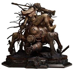 GHOST IN THE SHELL STAND ALONE COMPLEX THE LEGEND OF BEAUTY AND THE BEAST ESTATUA 1/4 MOTOKO KUSANAGI & TACHIKOMA ART BY ENTEI RYU BONUS VERSION 53 CM