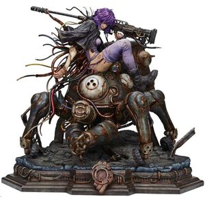 GHOST IN THE SHELL STAND ALONE COMPLEX THE LEGEND OF BEAUTY AND THE BEAST ESTATUA 1/4 MOTOKO KUSANAGI & TACHIKOMA CHARACTER COLOR ART BY ENTEI RYU 53 CM