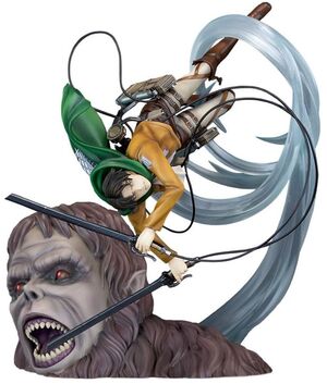 ATAQUE A LOS TITANES ESTATUA PVC 1/7 LEVI VS BEAST TITAN VER. 28 CM