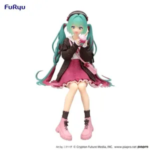 HATSUNE MIKU ESTATUA PVC NOODLE STOPPER AUTUMN DATE PINK COLOR VER. 14 CM