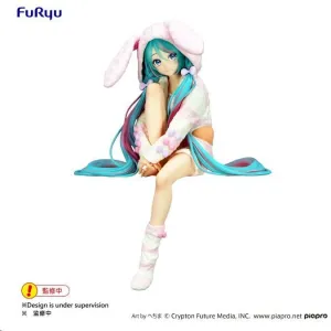 HATSUNE MIKU ESTATUA PVC NOODLE STOPPER RABBIT EAR HOOD PAJAMA 14 CM