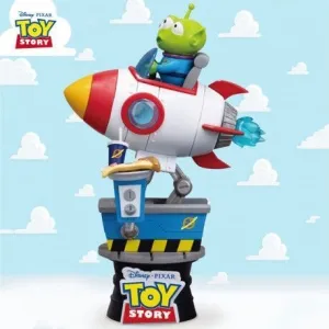 TOY STORY ALIEN MONTANDO EN EL COHETE DIORAMA 15 CM