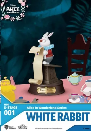 ALICIA EN EL PAÍS DE LAS MARAVILLAS ESTATUA PVC MINI DIORAMA ESCENARIO CONEJO BLANCO 10 CM