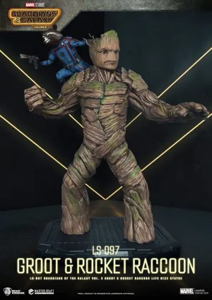 GUARDIANES DE LA GALAXIA VOL. 3 ESTATUA TAMAÑO REAL GROOT & ROCKET RACCOON 220 CM