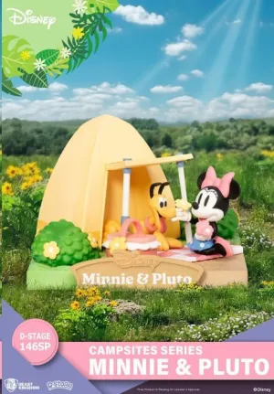 DISNEY DIORAMA PVC D-STAGE CAMPSITE SERIE MINI & PLUTO EDICIÓN ESPECIAL 10 CM