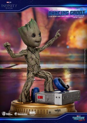 GUARDIANES DE LA GALAXIA 2 ESTATUA TAMAÑO REAL DANCING GROOT HEO EU EXCLUSIVE 32 CM