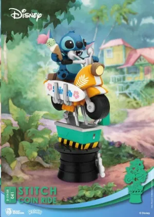 DISNEY DIORAMA PVC D-STAGE STITCH COIN RIDE 16 CM