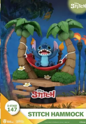 LILO & STITCH DIORAMA PVC D-STAGE STITCH HAMMOCK 13 CM