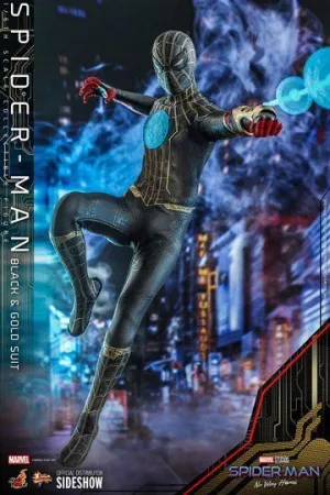 SPIDERMAN SIN CAMINO A CASA FIG MOVIE 30 CM 1/6 SPIDERMAN (BLACK & GOLD SUIT)