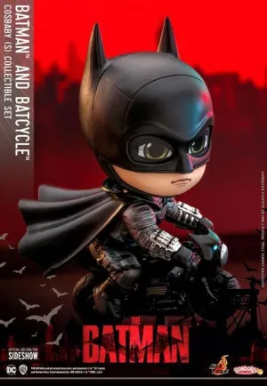 THE BATMAN MINIFIGURA & VEHÍCULO COSBABY BATMAN & BATMOTO 12 CM