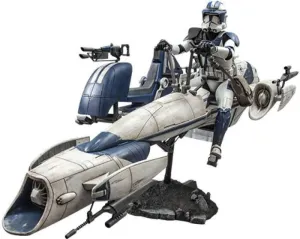 STAR WARS THE CLONE WARS FIGURA 1/6 HEAVY WEAPONS CLONE TROOPER & BARC SPEEDER WITH SIDECAR 30 CM