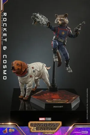 GUARDIANES DE LA GALAXIA VOL. 3 FIGURAS MOVIE MASTERPIECE 1/6 ROCKET & COSMO 16 CM