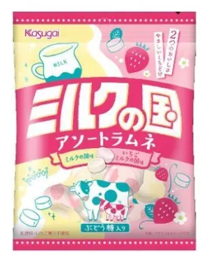 GOMINOLAS SURTIDAS KASUGAI SABOR LECHE, RAMUNE Y FRESA 50G