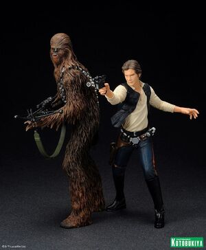STAR WARS HAN SOLO + CHEWBACCA ESTATUA 18 Y 20 CM CM ART FX                