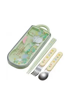 MI VECINO TOTORO SET PALILLOS CUCHARA TENEDOR CON ESTUCHE TOTORO CON PARAGUAS